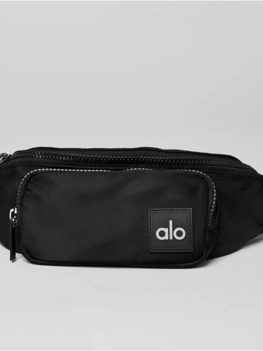 ALO Yoga Black Waist Pack with Front Zip Pocket